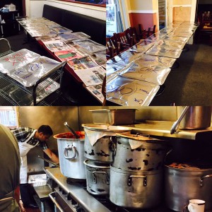A full Catering Spread of Cedars Indian and Mediterranean Cuisine in Seattle Washington.