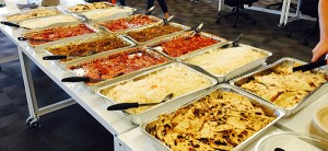 A full Catering Spread of Cedars Indian and Mediterranean Cuisine in Seattle Washington.