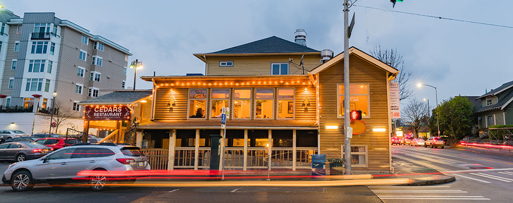 Cedars Restaurant building in University District Seattle Washington.